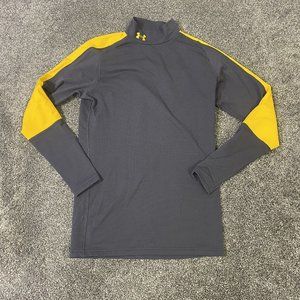 Under Armour Shirt Youth Large Black Compression Long Sleeve Mock Neck Running